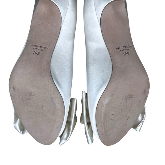 Kate Spade Crawford Bow Satin Lux Pump in Ivory NWT Size 10 - Picture 12 of 13